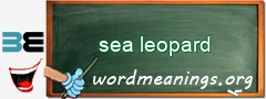 WordMeaning blackboard for sea leopard
